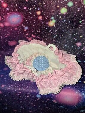 🧺 Vintage 1988 Lewis Galoob Baby Doll Bassinet Basket with Bunting & Pillow 👶✨